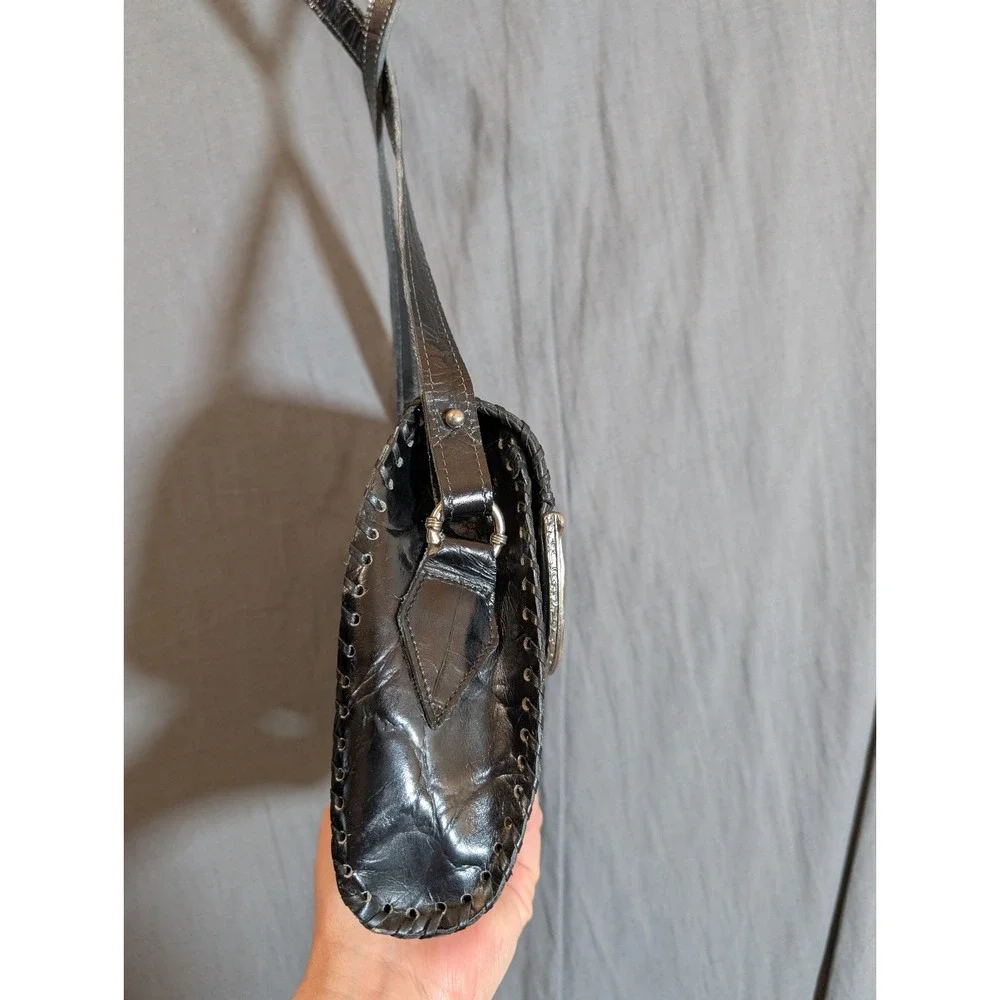 Glen Miller for Ann Turk crocodile leather Black clutch‎